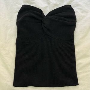Black knit sleeveless top